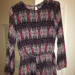 Floral long sleeved romper